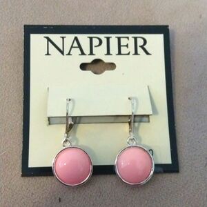 Napier Pink and Silver Earrings